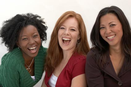 Three Smiling happy women