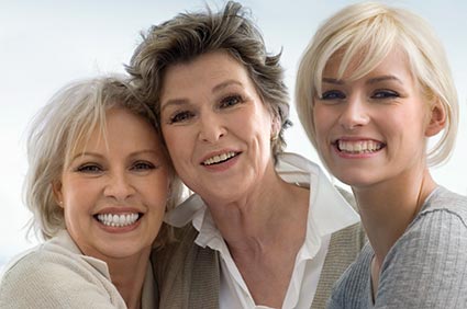 Young, middle-aged and older women