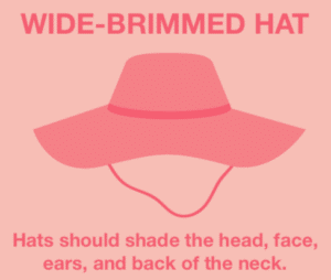 Wear a wide-brimmed hat in the sun